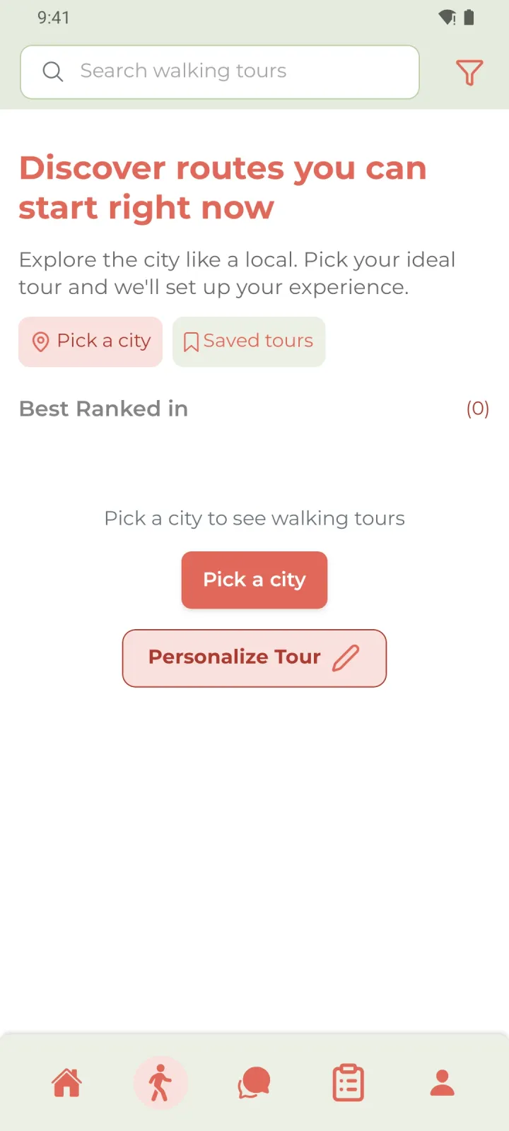 Screen of the Ceibo Travel app